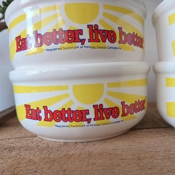 LAST CALL!  Set (4) Vintage Kellogg's Cereal Bowls, "Eat Better, Live Better" - Picture 9 of 10